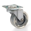 Skate Wheel Casters with Flat Tread Wheel, Translucent, Non-Brake, 2-1/2",