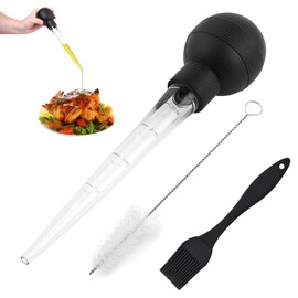 2 Pcs Turkey Baster Large, MUNSKT Turkey Baster Large,Baster for Cooking, Large Pipette with Brush,Cooking Turkey Injector Turkey Baster for Oiling and Marinating Turkey Beef Pork Fish