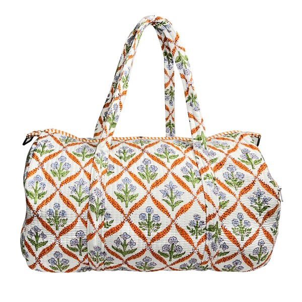 Duffle Bag – Handmade Block Print Duffle, Boho, Weekender, Travel