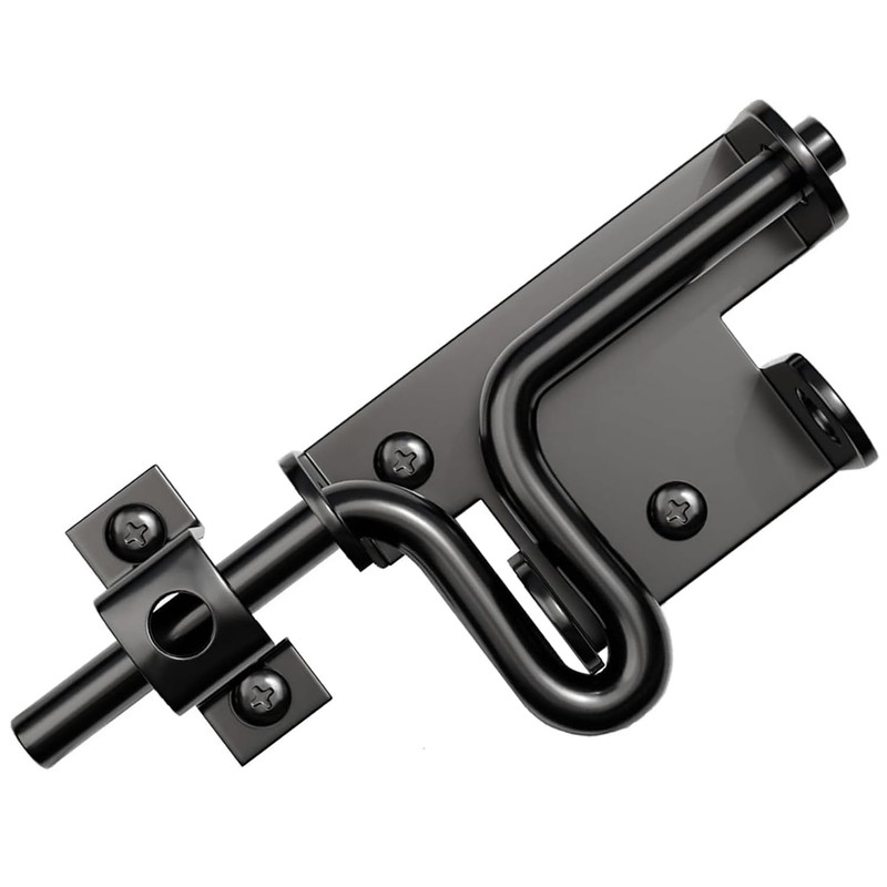 Litensh Door Bolt Double-Sided Sliding Bolt Door Lock with Padlock