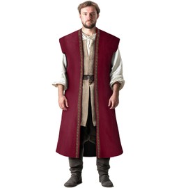 Taamlou Men's Pirate Vest Medieval Costume Renaissance Role Playing Waistcoat(Z3785RD,M)