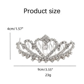 GNALIA 1 Piece Crystal Rhinestone Crown Princess Tiara Girls Wedding Prom Party Party Silver, Crystal