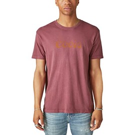 Lucky Brand Men's Coors Waterfall Graphic Tee, Oxblood Red, Large