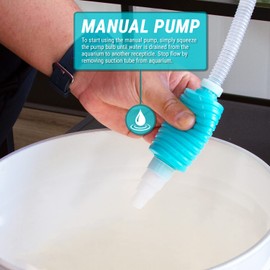 TERA PUMP 2 Pack Nano Fish Tank Gravel Cleaner Siphon - Manual Water Pump for Aquariums Under 10 Gallons - BPA-Free Water Change Siphon Hose