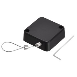 MECCANIXITY Retractable Cable Lock with Self-Adhesive, Remote Control Security Lock Anti-Lost 2m Rope Hardware Cable Lock 200g Tensile Force Black Pack of 2