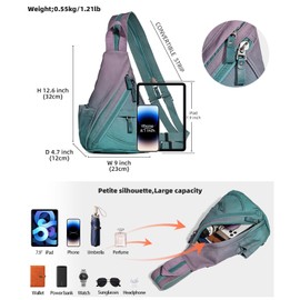 KL928 Canvas Sling Bag - Small Crossbody Backpack Shoulder Casual Daypack Rucksack for Men Women