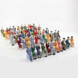 croch 48pcs 1:25 G Scale Model Train Sitting Figures, Assorted Colour, 4 Poses