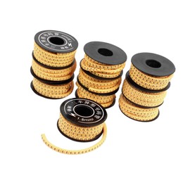 Hihaha 10 Pcs Yellow Flexible PVC Number 0-9 Print 1.5mm2 Wire Cable Markers Tag Durable Material