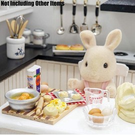 Miniature Baking Set Kitchen Food Play for Dollhouse 1:12 Scale Accessories with Mini Food Eggs Milk Bread Model Pretend Play Scene