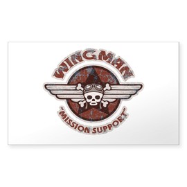 CafePress Pirate Pilot Wingman Rectangle Sticker Rectangle Bumper Sticker Car Decal