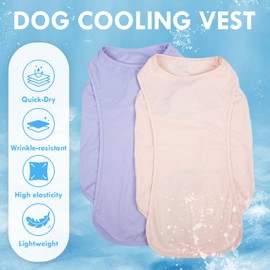 IKIPUKO 2 Pack Dog T-Shirt, Quick Dry Durable Shirts for Large Dogs, Summer Cooling Sun Protection Clothes, Breathable Prevents Overheating Vest, Purple+Pink, 5XL
