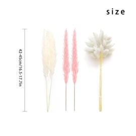 hhdatc 47Pcs Pink Pampas Grass Decor,Fall Pampas Grass Decor Dried Flower Bouquet,Pink Flowers Boho Decor Bouquet for Table Boho Flower Arrangement