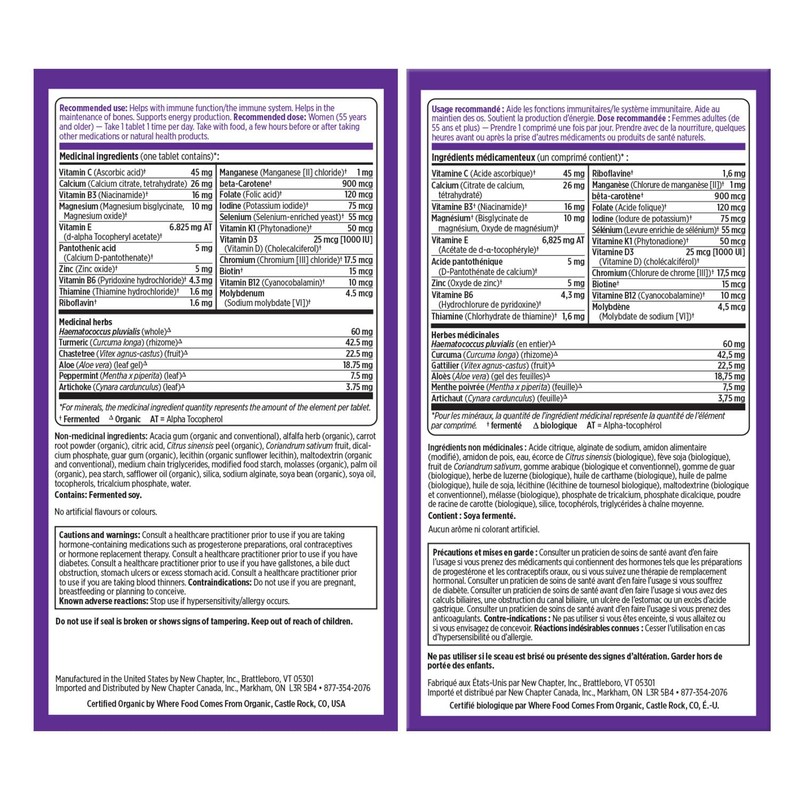 New Chapter Women's Multivitamin 50 Plus for Cellular Energy, Heart