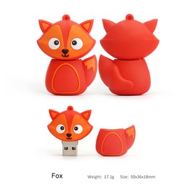 BorlterClamp 32 GB USB Flash Drive in the Shape of a Fox Novelty and Cute USB Flash Drive Memory Stick for External Data Storage