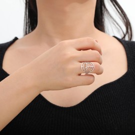 EUEAVAN Sigil of Lilith Ring for Women Men Demon Lilith Goddess Statement Ring Lucifer's Sign Pagan Witchcraft Mythology jewelry Lilith Gift (silver, 10)