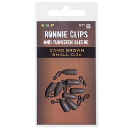 Drennan ESP Ronnie Clips And Tungsten Sleeve Camo Brown Qty 8 (Small)