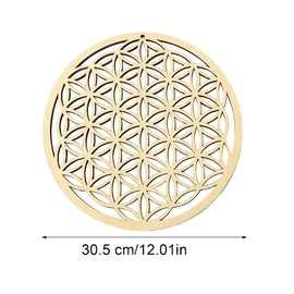 Sacred Geometry Decor - Flower of Life Wall Art,Wood Sacred Geometry Spiritual Crystal Grid Board Home