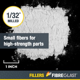 Fibre Glast Milled Fiberglass Filler – First Quality Premium Glass Fiber Powder for Gel Coat, Auto Surface, Car Finish & Marine Repair Kit — 1/2 Gal, Dries Clear, Resin & Epoxy Compatible