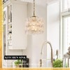 Poemoon Gold Glass Pendant Light 1-Pack Modern Flower Small Ceiling