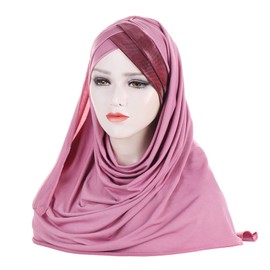 Glitter Muslim Turban Hijab Cap Long Hejab One Piece Islamic Head Scarves Shawl Wrap for Women Girls