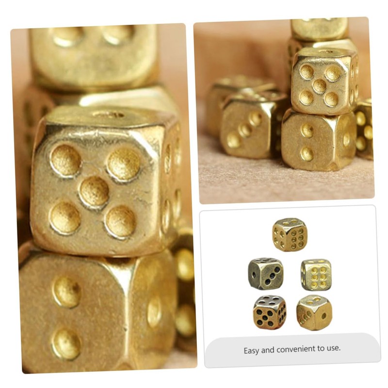 Abaodam Exquisite Small Dice, Pure Copper Unique 6 Sided Dice,