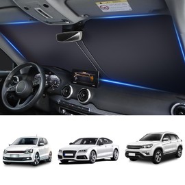 COFSODI Double Thickened Vehicle Windshield Shade, Sun UV Blocker Cover for Front Window, Baby Sunshade Heat Reflector in Car, Car Shield Accessories Interior for Women, Essentials Sun Visor Extender