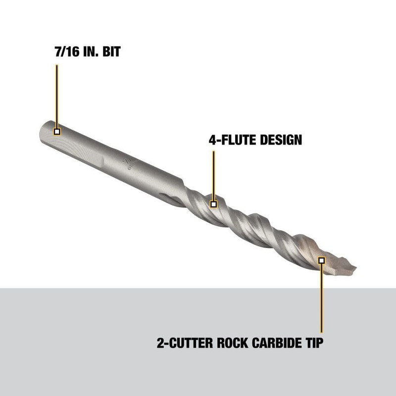 DEWALT DW5234 7/16" by 6" Carbide Hammer Drill Bit