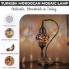 DEMMEX Turkish Moroccan Table Lamp, Swan Neck Tiffany Style Mosaic