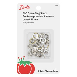 Dritz 16-9 Snap Fasteners, White, Size 16 (7/16-Inch) 7-Count