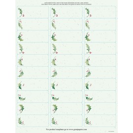 Masterpiece Studios 903724 Holly Bunch Address Labels- Pack of 5 sheets / 150 labels
