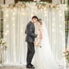 Cream White Backdrop Curtains with Lights for Parties,10x10FT Wrinkle Free
