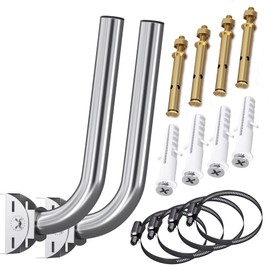 Universal Wireless Bridge Bracket Mount,11" Inch J Pole Wall Mount Brackets Kit for Outdoor TV Antenna,House Antenna Mount for Outdoor AP Access Point Wireless Bridge CPE,2 Pack