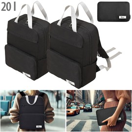 Xcase Nylon Backpack: Set of 2 Foldable Backpacks, Ultralight, 20 Litres, Black, 247 g (Mini Backpack, Folding Backpack), black