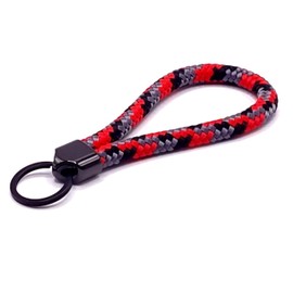 JoJewelry Dark Keyring with 8 mm Paracord with Key Ring, Red camouflage