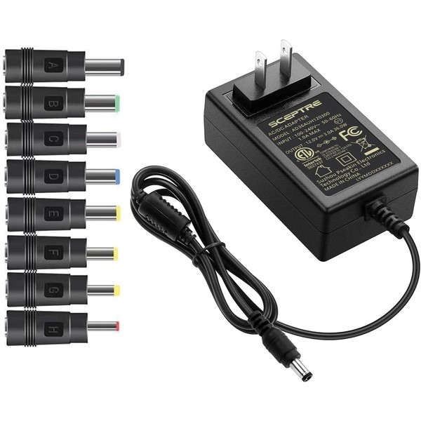 Kado AC/DC Power Adapter 12V-3A 2.5A 2A 1.25A 1A Power