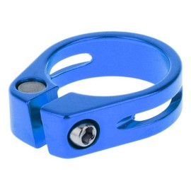 VOANZO 2 PCS MTB Bicycle Seat Tube Clamp 31.8 Aluminium Alloy Mountain Road Bike Seatpost Seat Post Clamp Tube Clip (Blue)