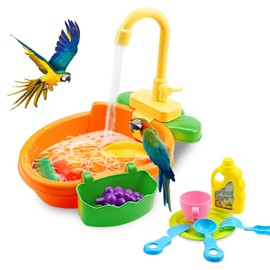 Bird Bath Bowl Parrot Bath Bird Bathing Supplies, Bird Automatic Bathtub Swimming Pool Toy Bath Shower Water Dispenser for Parrot Budgie Parakeet Cockatiel Conure Lovebird Finch Canary African Grey