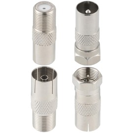 POBADY 4 kit TV Aerial Coaxial Cable Adapter F Type to TV Adapter (4 pcs)
