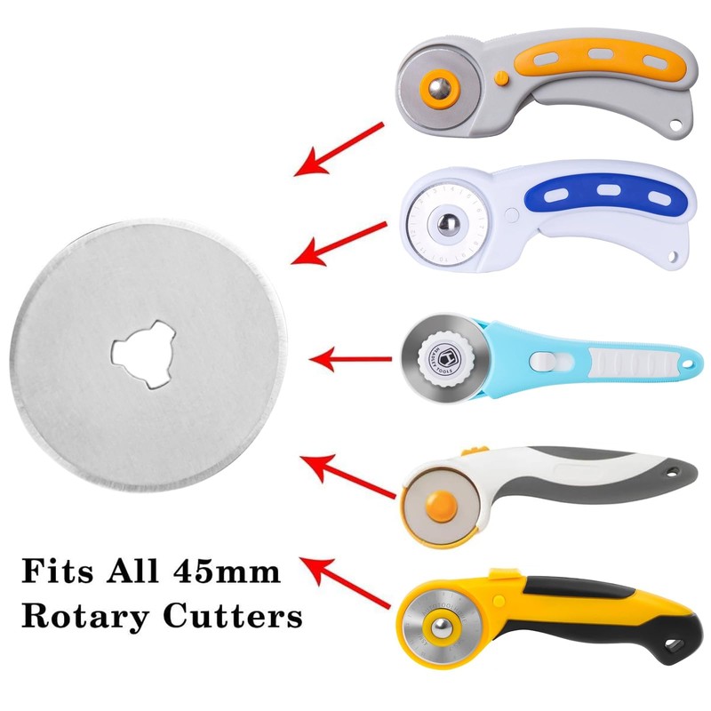 8 Pcs Rotary Cutter Blades 45mm, Replacement Rotary Cutter Circular,