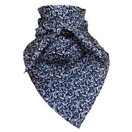 Wyoming Traders Frontier Calico Cowboy Wild Rag 100% Silk Scarf Bandana Multiple Colors 34.5" (#7 Navy)