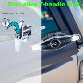 JIQI Garage Door Lock ‌T-Handle Lock with 2 Keys for Garage Door Locking T Handle Fits 1-3/8" Through 2" Thick Doors-1PCS(Right)