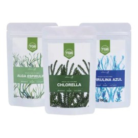 Combo 100 G Alga Espirulina + Chlorella + Espirulina Azul