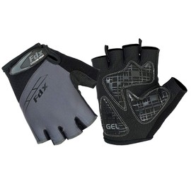 FDX Half Finger Cycling Gloves - Breathable, Gel Padded Protection, Anti-Slip - Fingerless Shock-absorbing Mitts for Mountain Bike, Road Bicycle, MTB, Riding, Men and Women (X-Large, Grey)