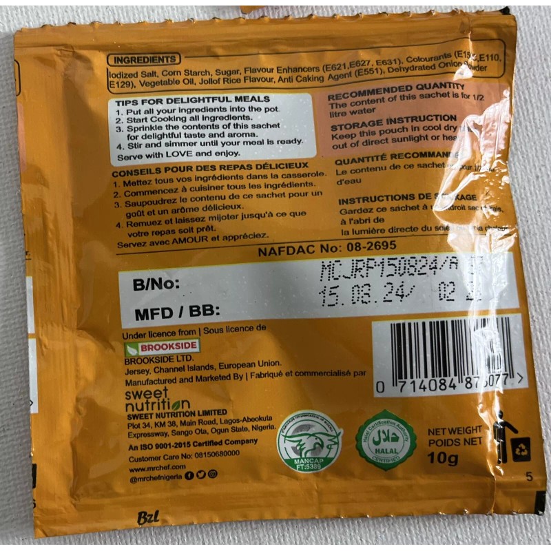 Mr Chef Jollof Rice Seasoning Powder by Mr Chef 10g