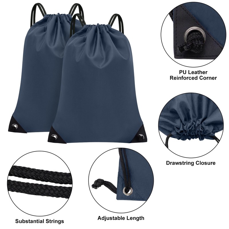 CALACH 2PCS Drawstring Bags Bulk, String Backpack for Men Women,