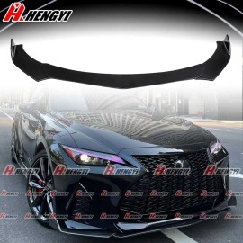 Unbranded V-Style Gloss Black Front Bumper Lip For 2021-2022 Lexus IS300 IS350 IS500