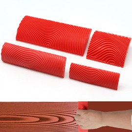 4 Pieces Wood Graining Tool Wood Grain Paint Tool Wood Grain Tool Kit Decorative Wood Grain Tools Wood Graining Tool Set Simulated Wood Grain Brushes for Wall Room Decoration