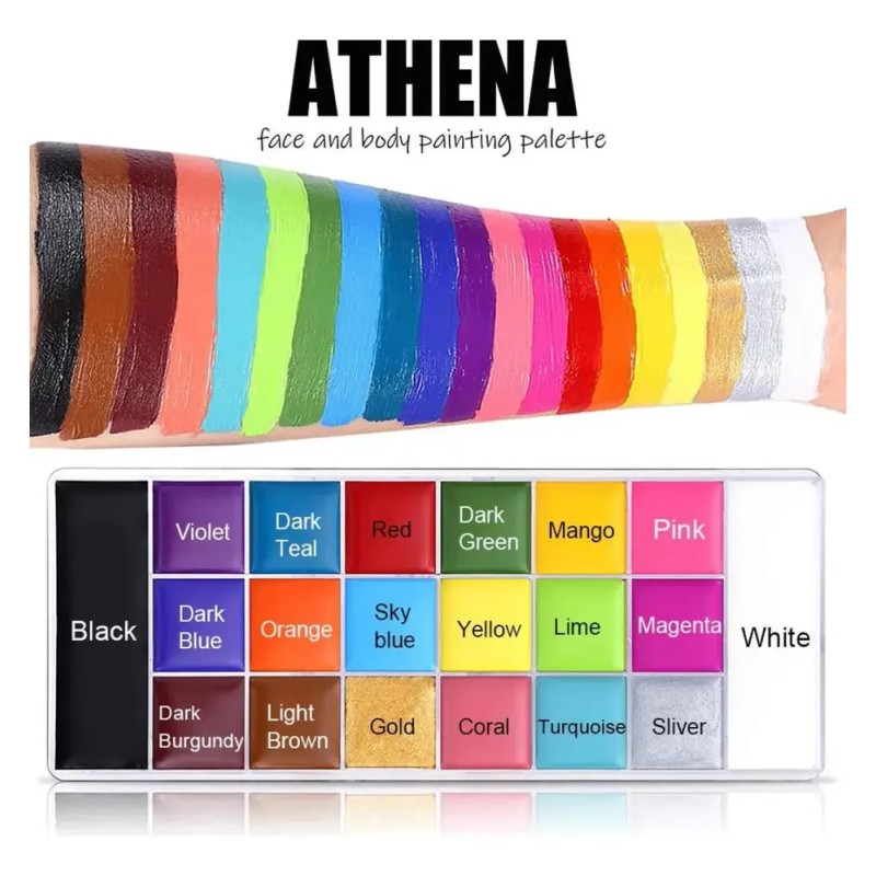 Kit Completo De Maquillaje Acuarela Para Rostro Y Cuerpo