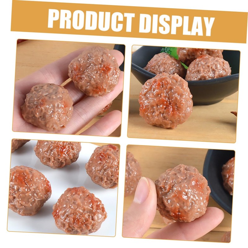 SUPVOX 5pcs Artificial Beef Meatball Model Fake Food Toy Realistic