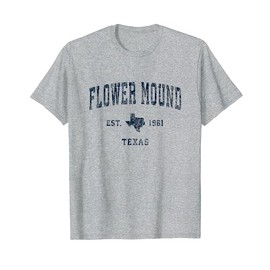 Flower Mound Texas TX Vintage Sports Design Navy Print T-Shirt